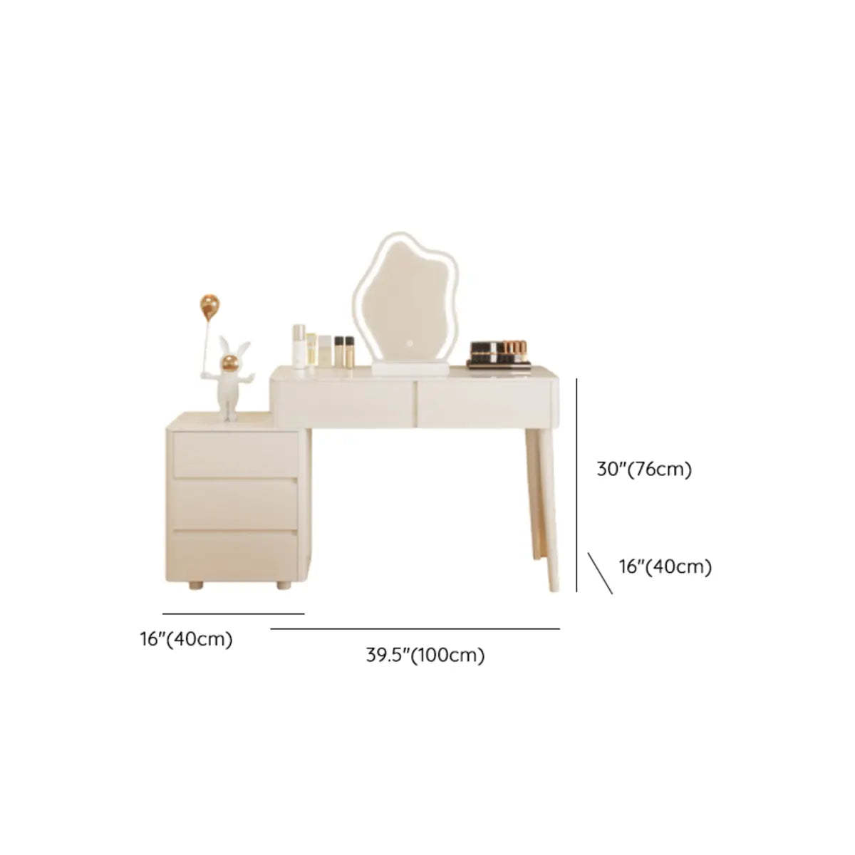 Modern Wavy White Marble LED Vanity Set
