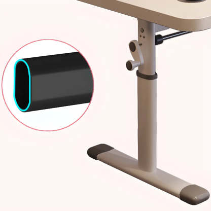Modern White Adjustable T-Shape Wood Computer Desk — Without Chairs / Grey