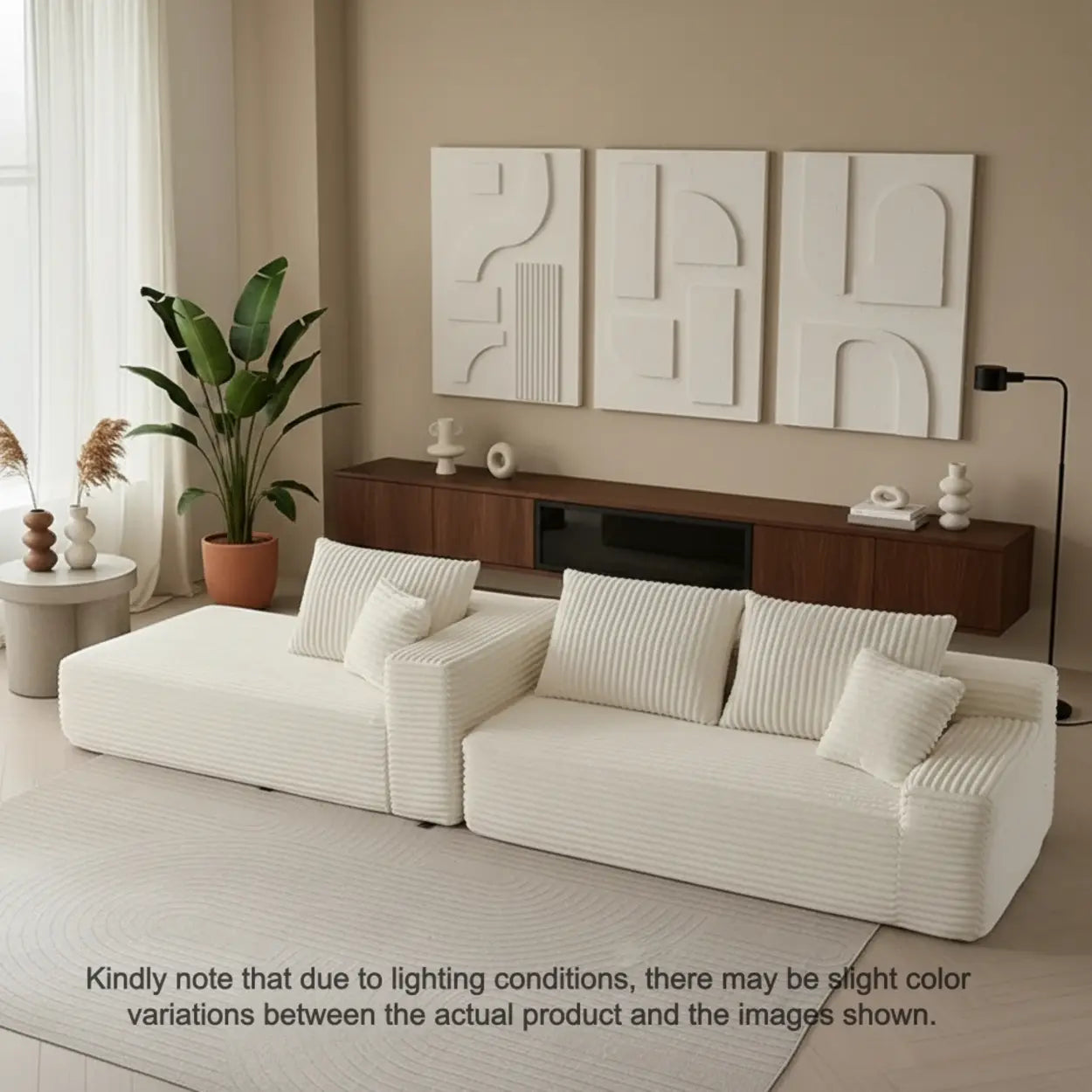 Modern White Compressed Modular Sofa