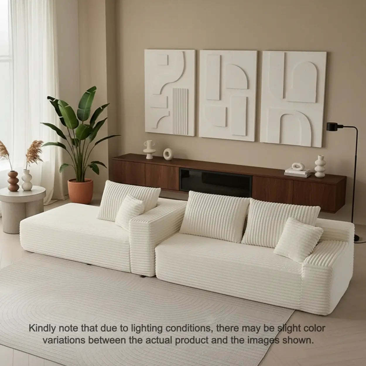 Modern White Compressed Modular Sofa