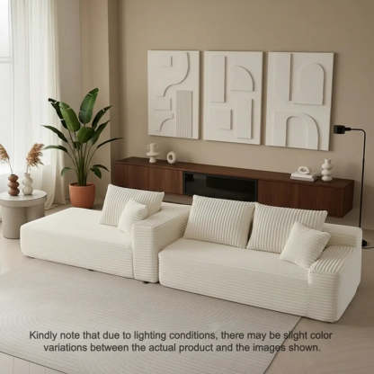Modern White Compressed Modular Sofa