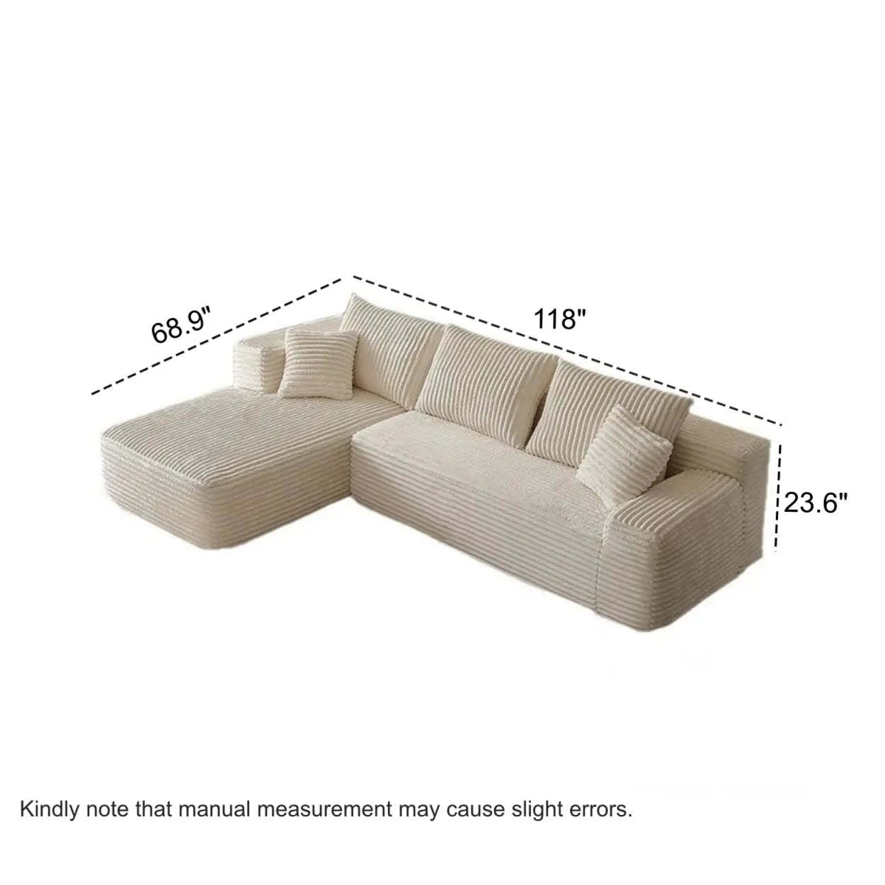 Modern White Compressed Modular Sofa