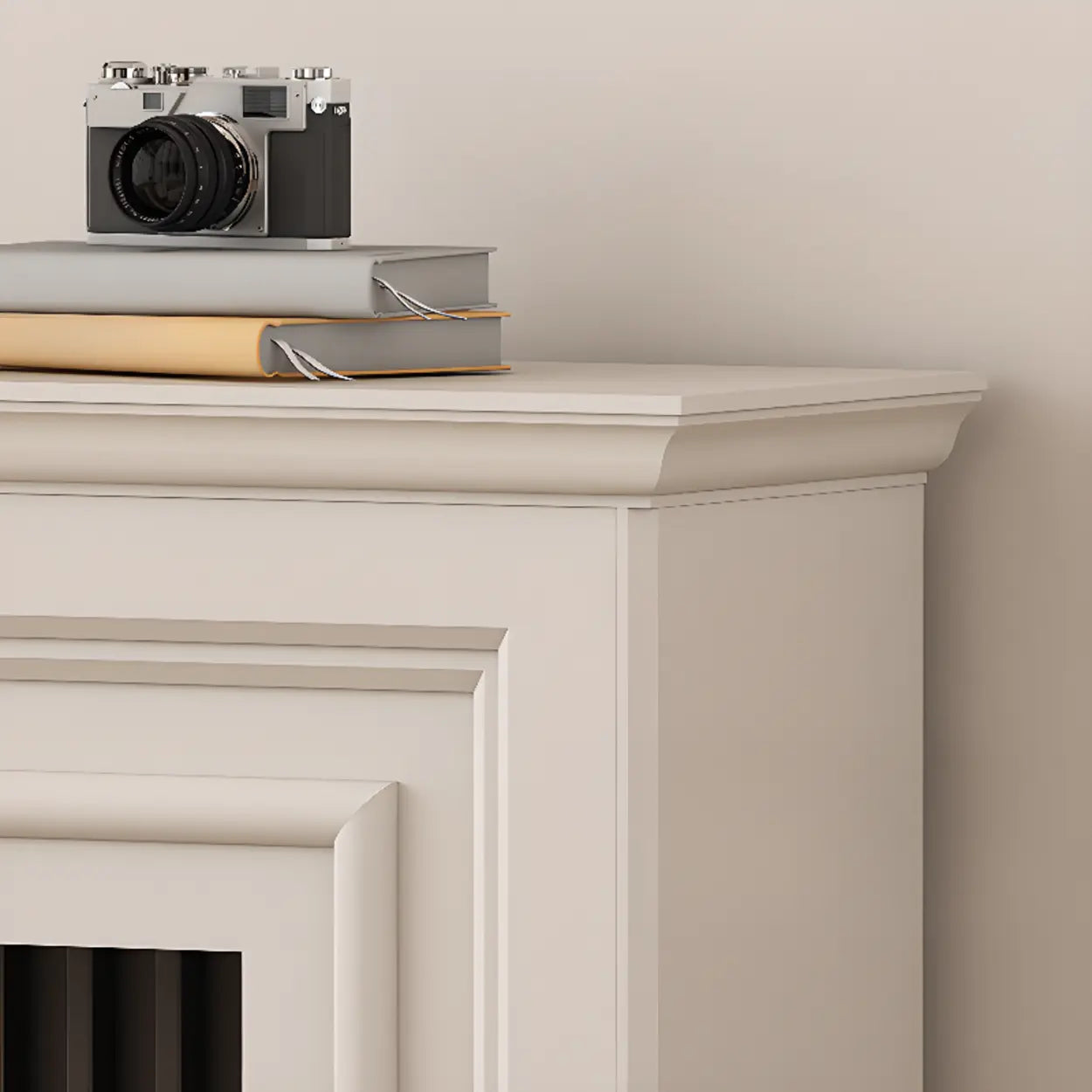 Modern White Electric Fireplace TV Stand with LED Flames