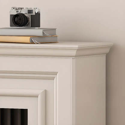 Modern White Electric Fireplace TV Stand with LED Flames