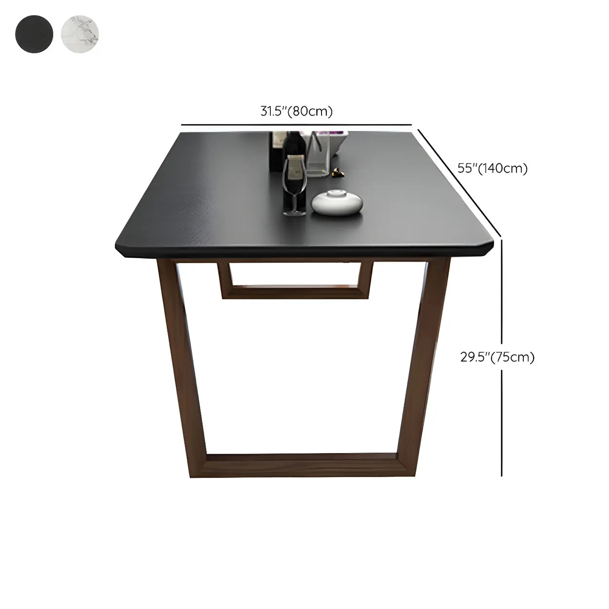 Modern Elegant Rectangular White Stone Dining Table