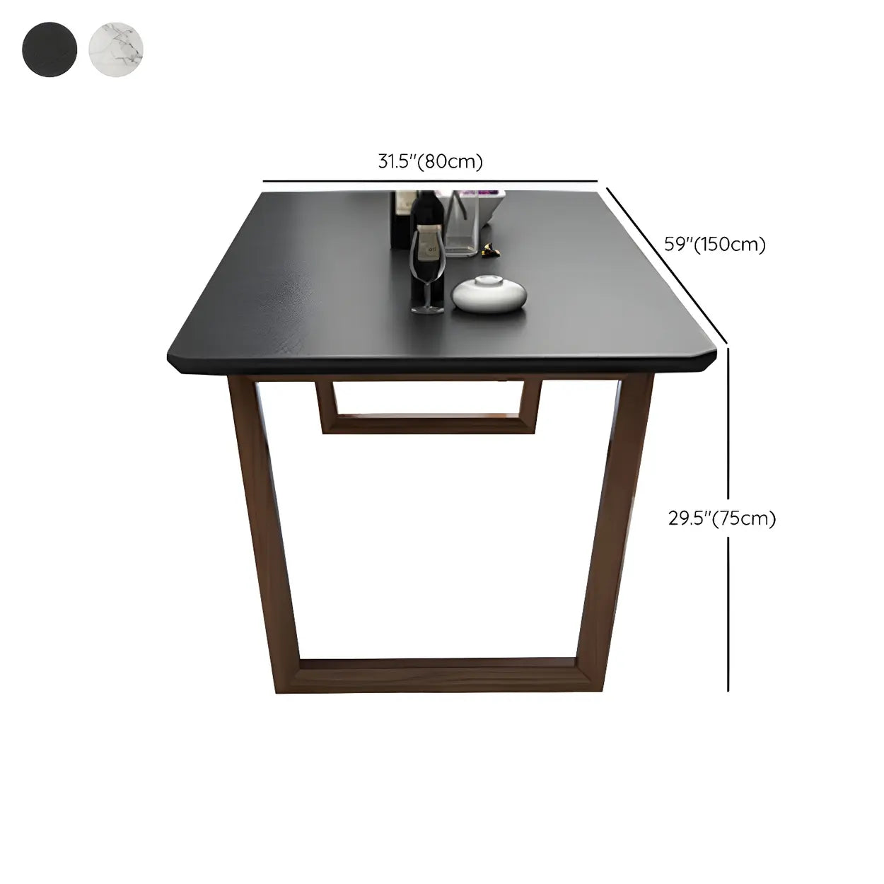 Modern Elegant Rectangular White Stone Dining Table