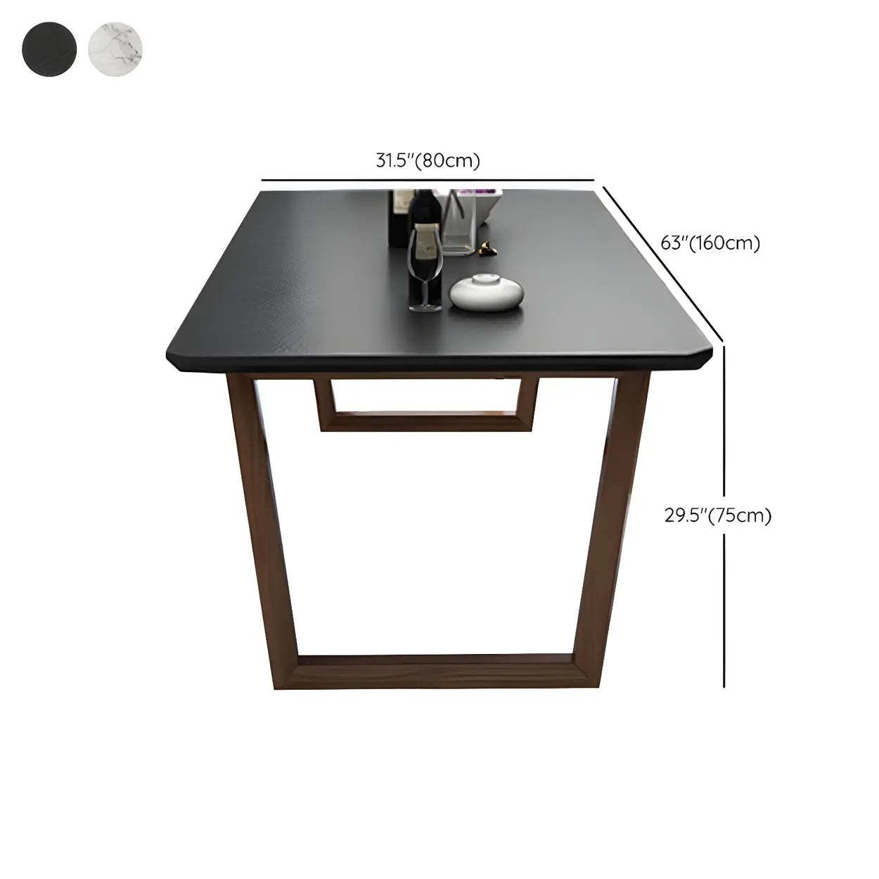Modern Elegant Rectangular White Stone Dining Table