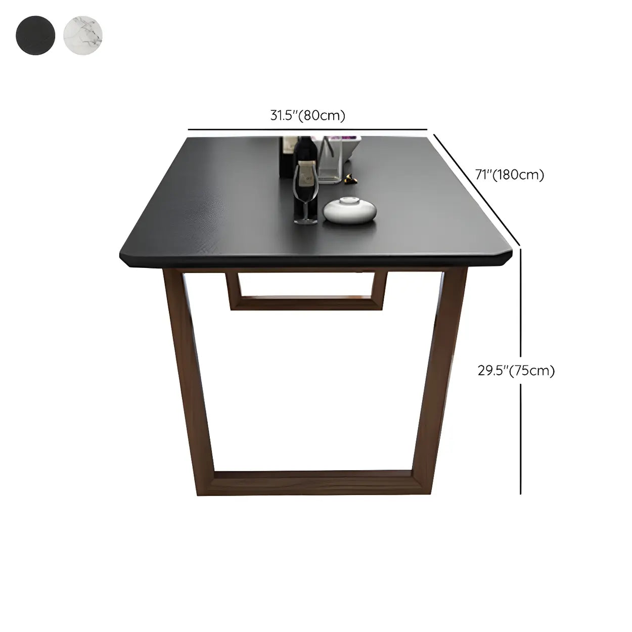 Modern Elegant Rectangular White Stone Dining Table
