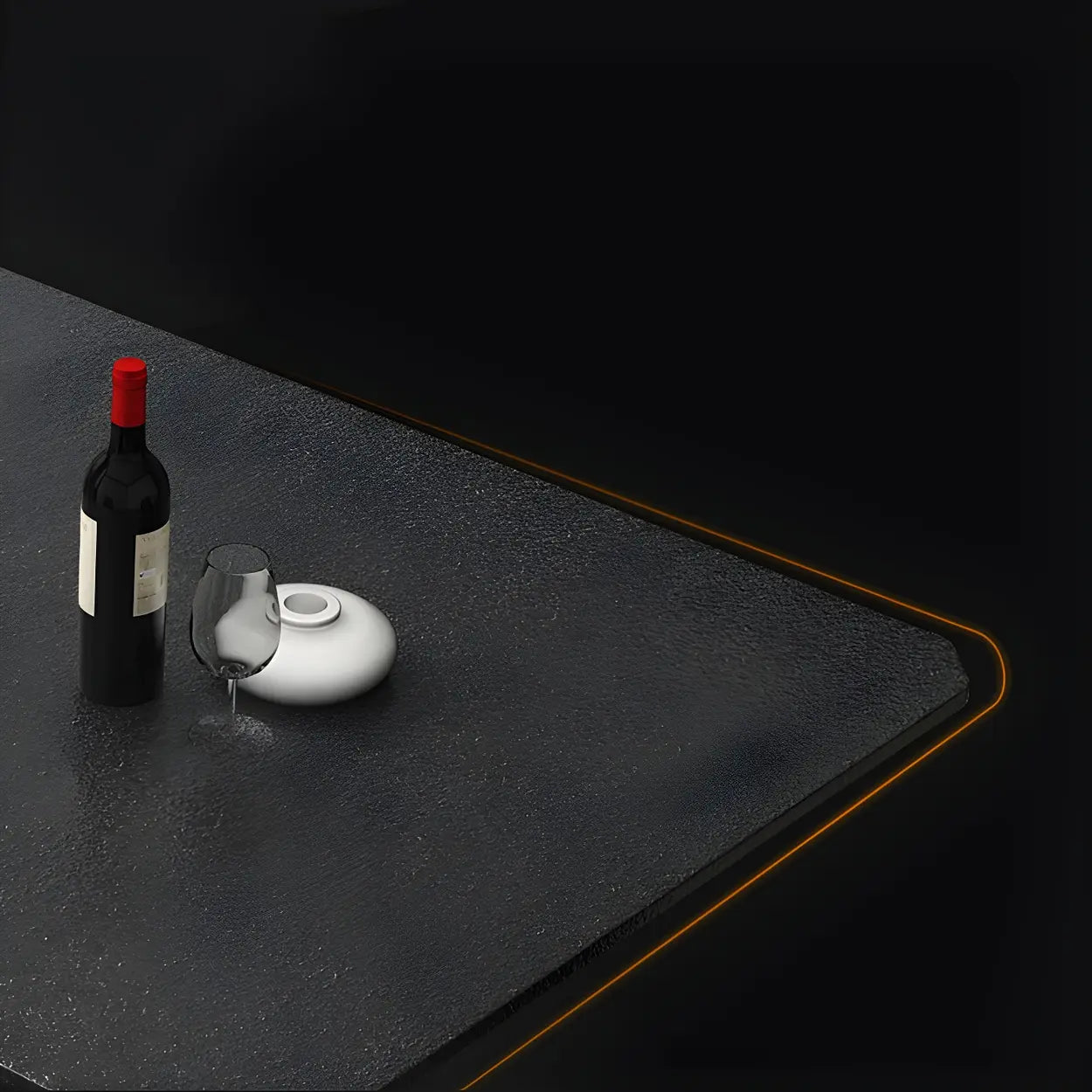 Modern Elegant Rectangular White Stone Dining Table — White / Table Only