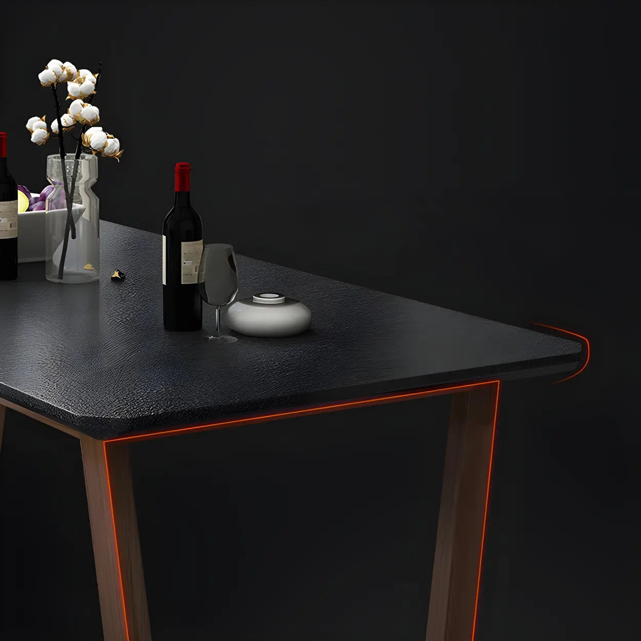 Modern Elegant Rectangular White Stone Dining Table — White / Table Only