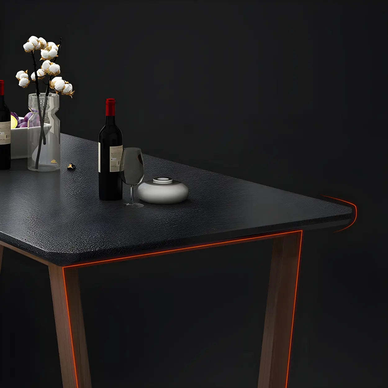 Modern Elegant Rectangular White Stone Dining Table — White / Table Only
