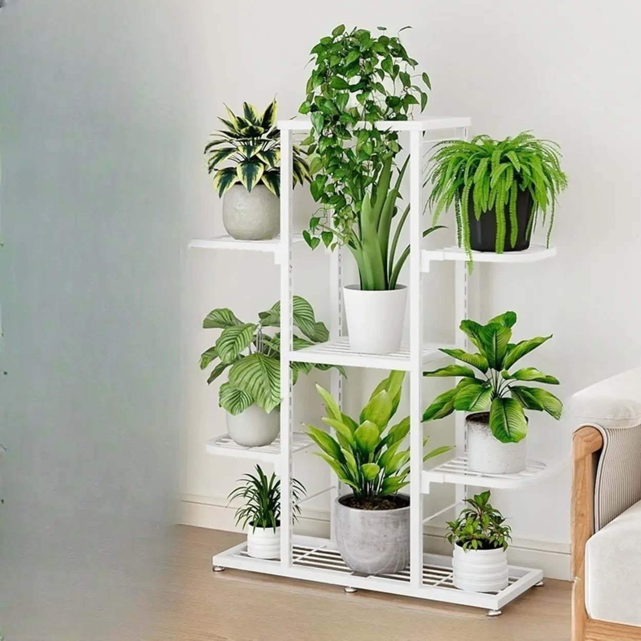 Lighom modern plant stand gray display cabinets