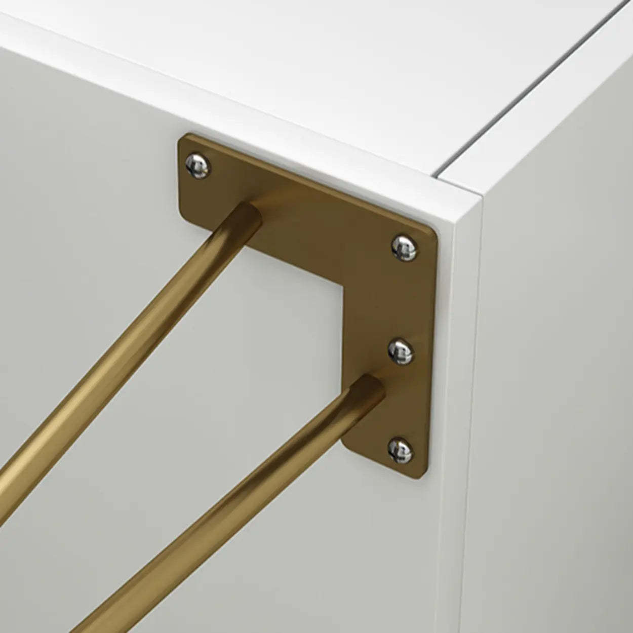 Modern White Nightstand with Gold Legs