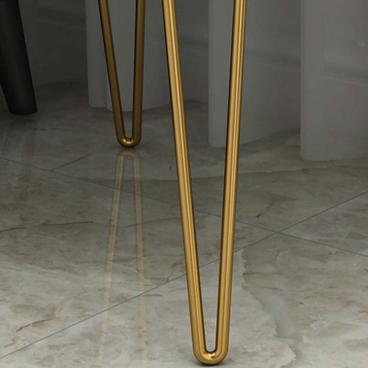 Modern White Nightstand with Gold Legs