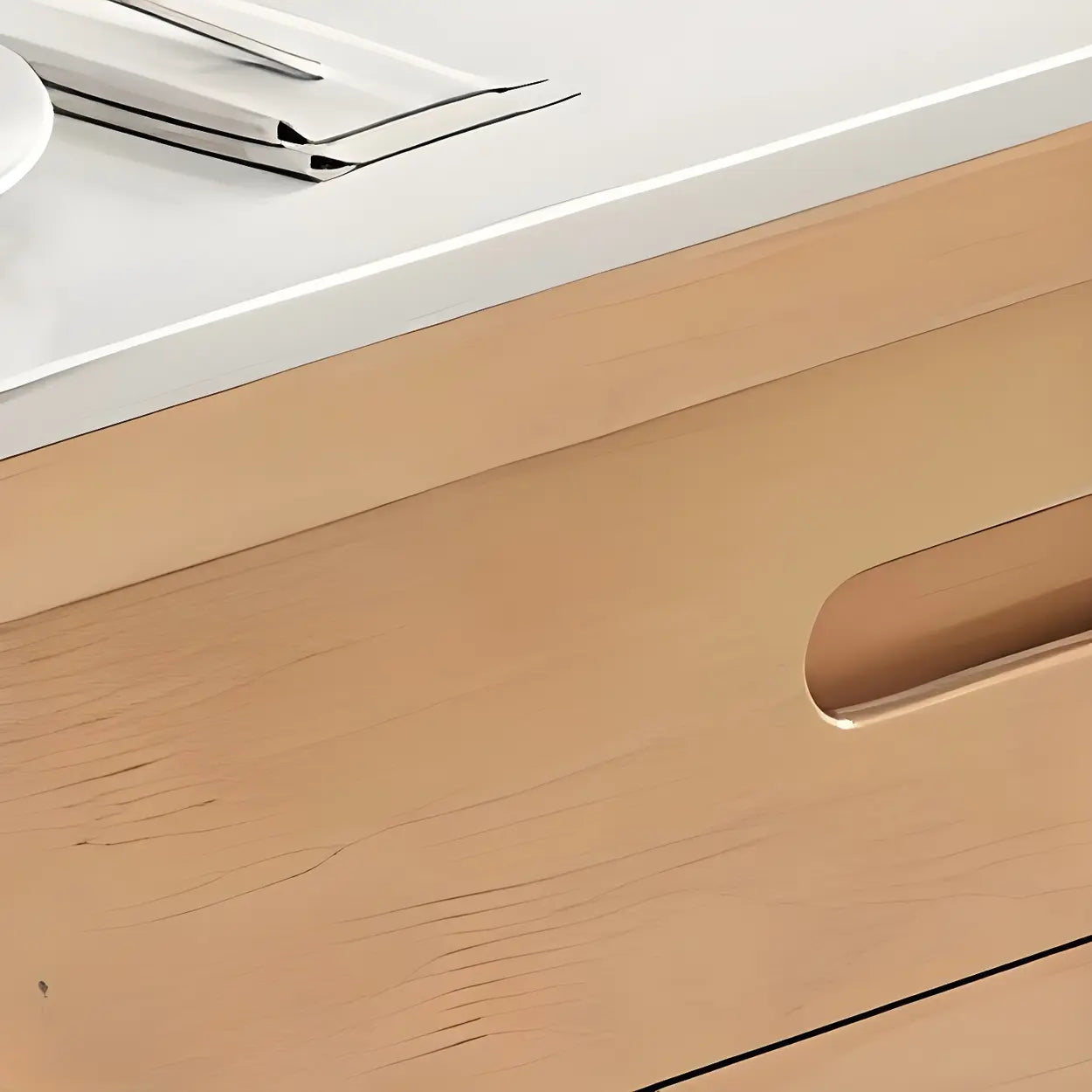 Modern White Oval Marble Self-Storing Dining Table