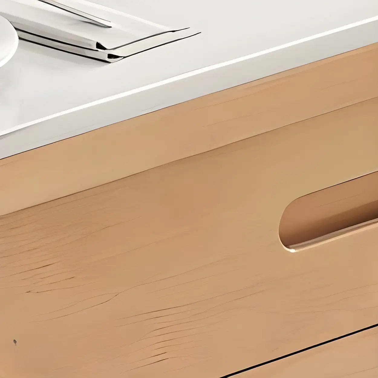 Modern White Oval Marble Self-Storing Dining Table