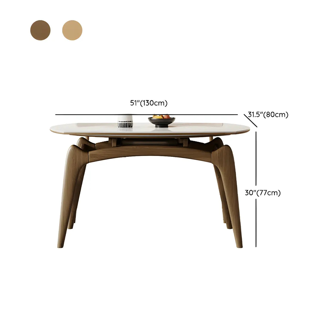 Modern White Oval Stone Extendable Dining Table