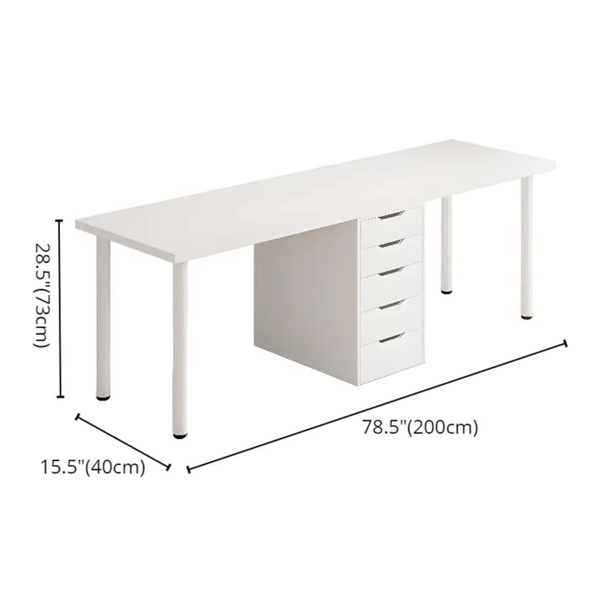 Modern White Soft-Close Drawer Computer Desk