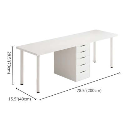 Modern White Soft-Close Drawer Computer Desk