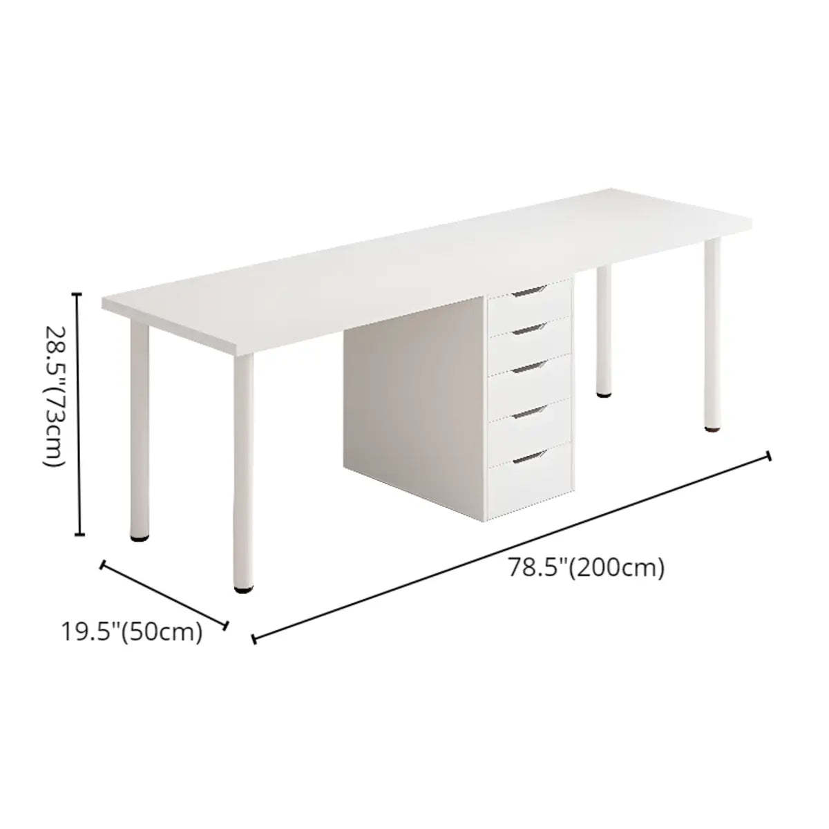 Modern White Soft-Close Drawer Computer Desk