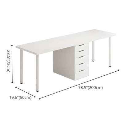 Modern White Soft-Close Drawer Computer Desk