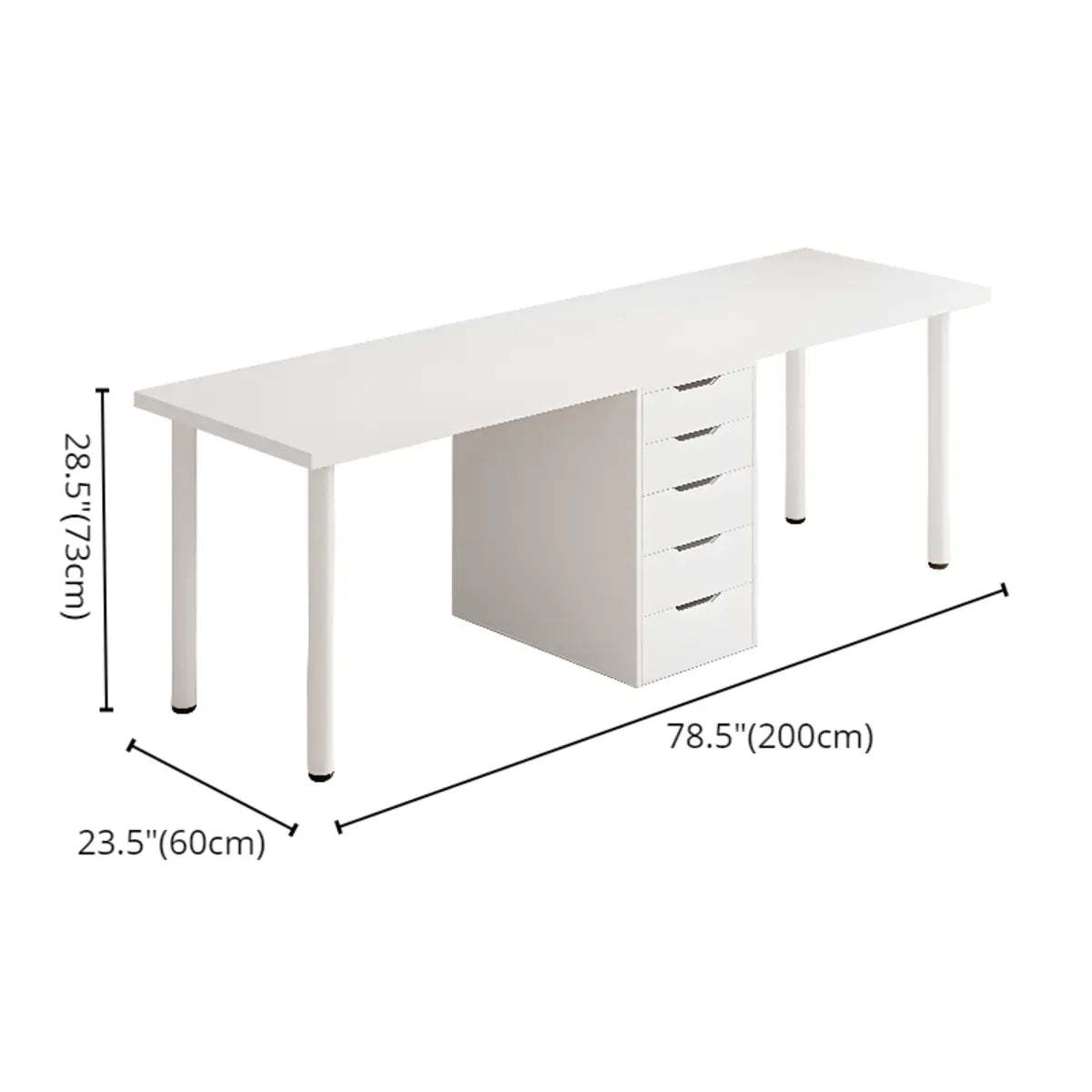 Modern White Soft-Close Drawer Computer Desk