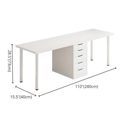 Modern White Soft-Close Drawer Computer Desk