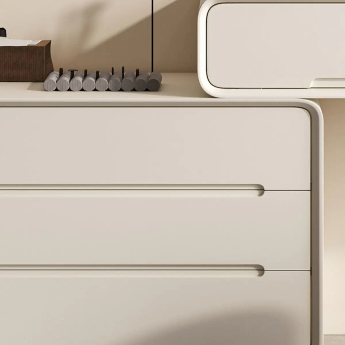 Modern White Scalable Makeup Vanity with Drawers