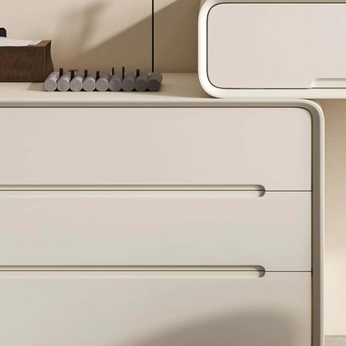 Modern White Scalable Makeup Vanity with Drawers