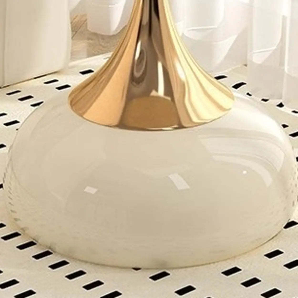 Modern White Metal Tray Pedestal Side Table
