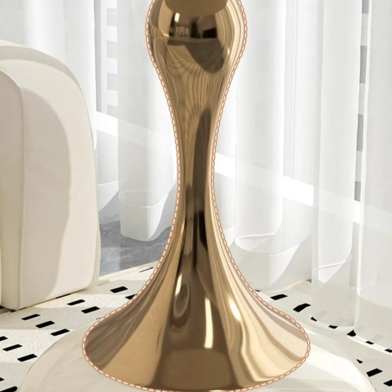 Modern White Metal Tray Pedestal Side Table