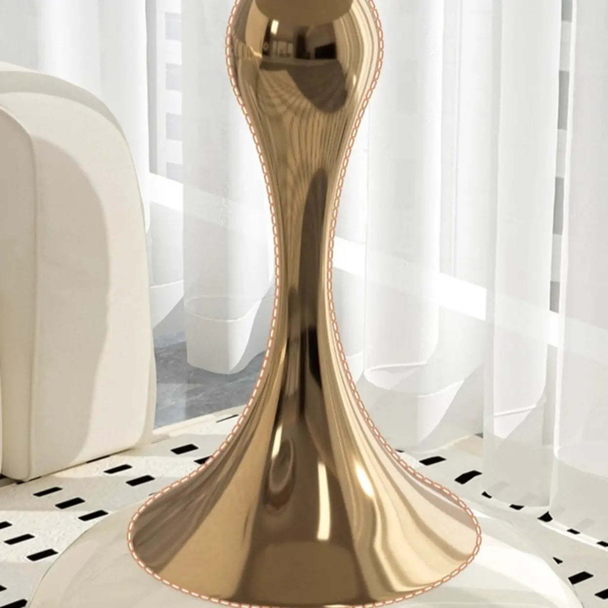 Modern White Metal Tray Pedestal Side Table