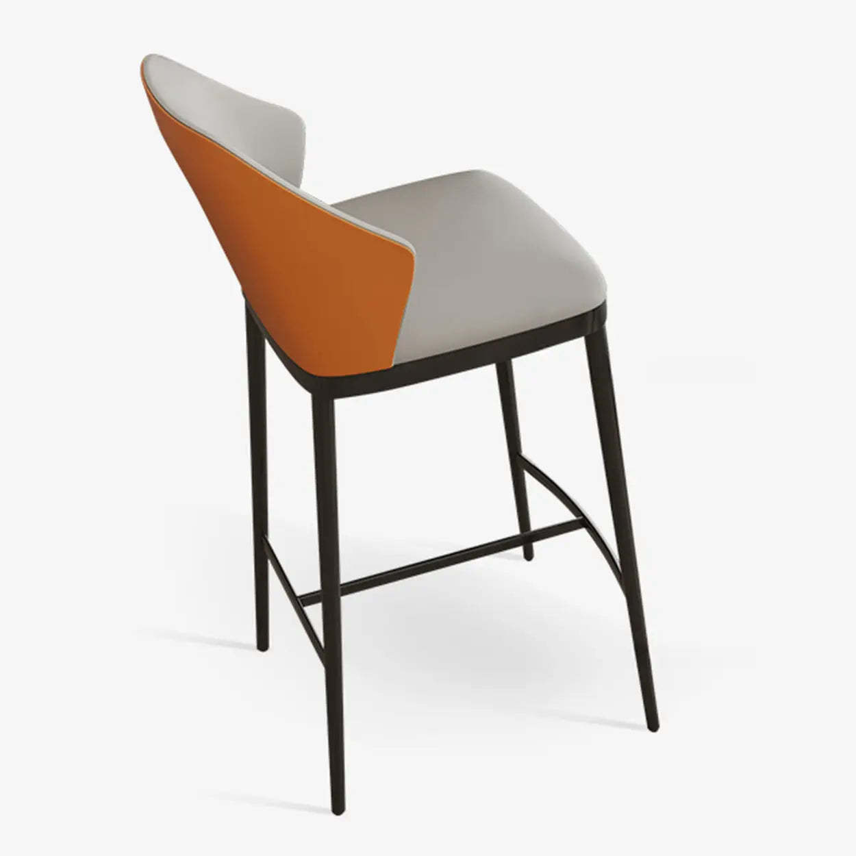 Modern White Upholstered Bar Stool with Back