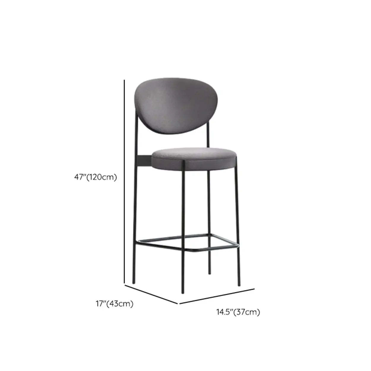 Modern White Upholstered Bar Stool with Back