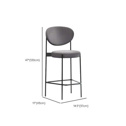 Modern White Upholstered Bar Stool with Back