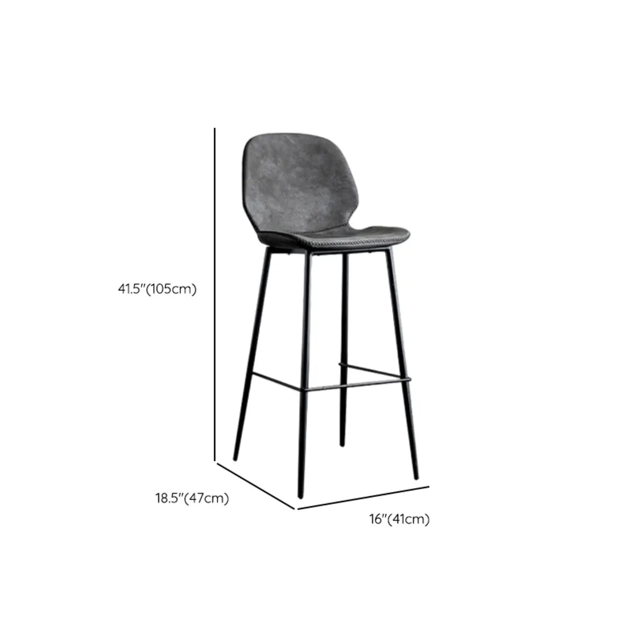 Modern White Upholstered Bar Stool with Back