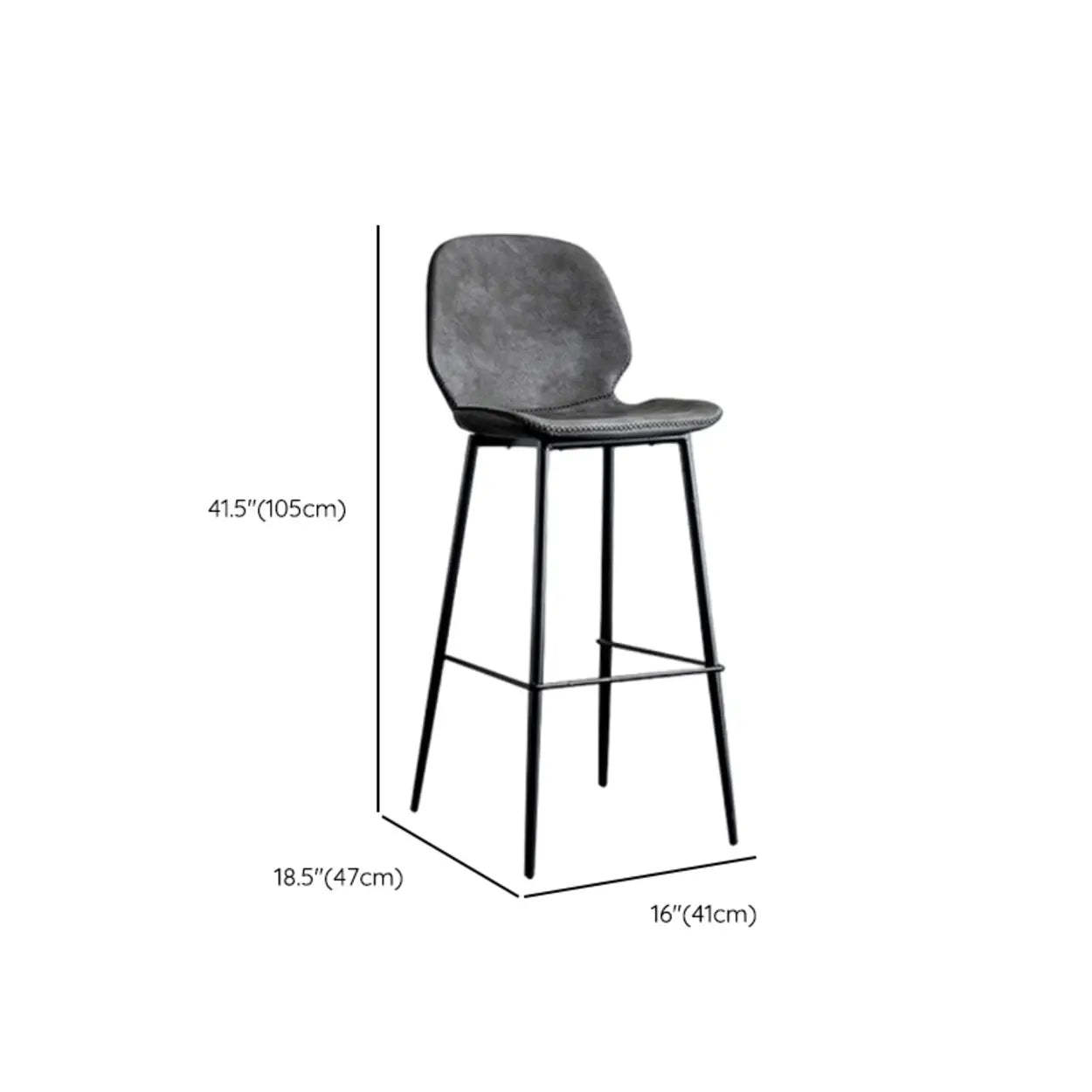 Modern White Upholstered Bar Stool with Back