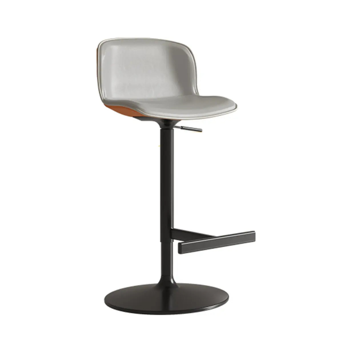 Modern White Upholstered Bar Stool with Back