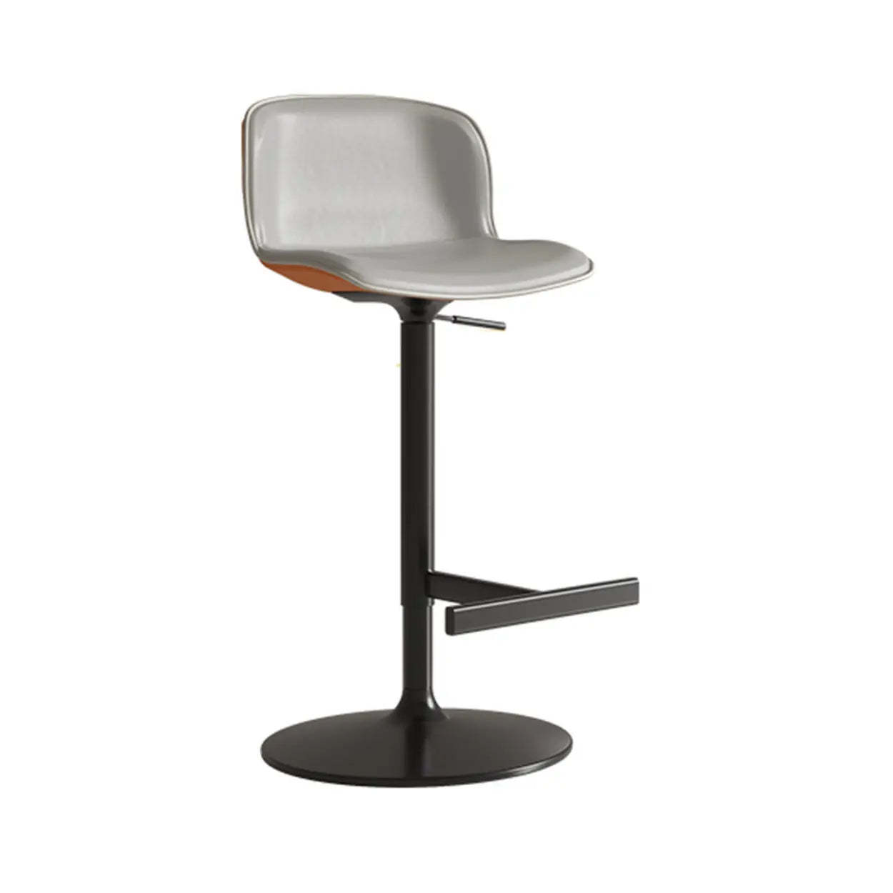 Modern back upholstered leather bar & counter stools — 18.9" L x 18.5" W x 36.6" H
