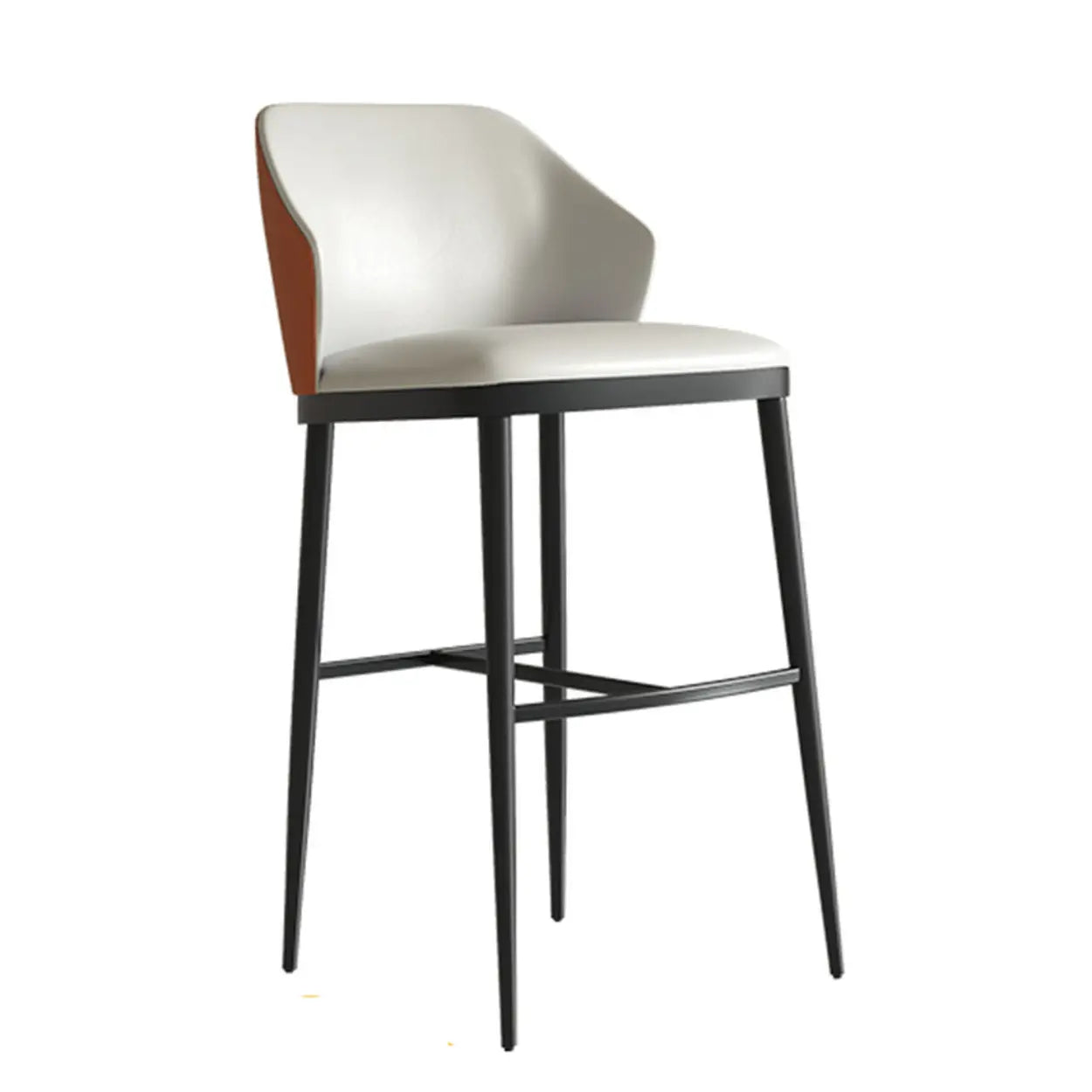 Modern White Upholstered Bar Stool with Back