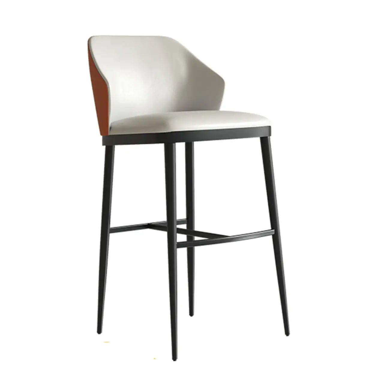 Modern White Upholstered Bar Stool with Back