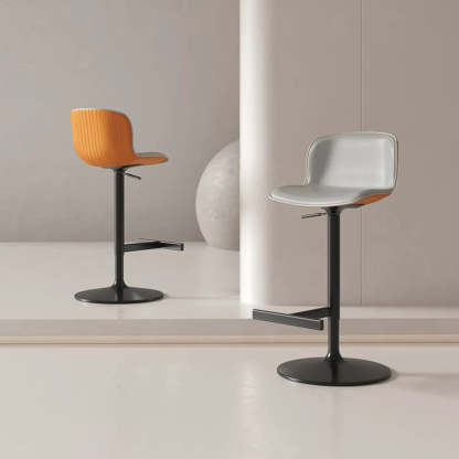 Modern White Upholstered Bar Stool with Back