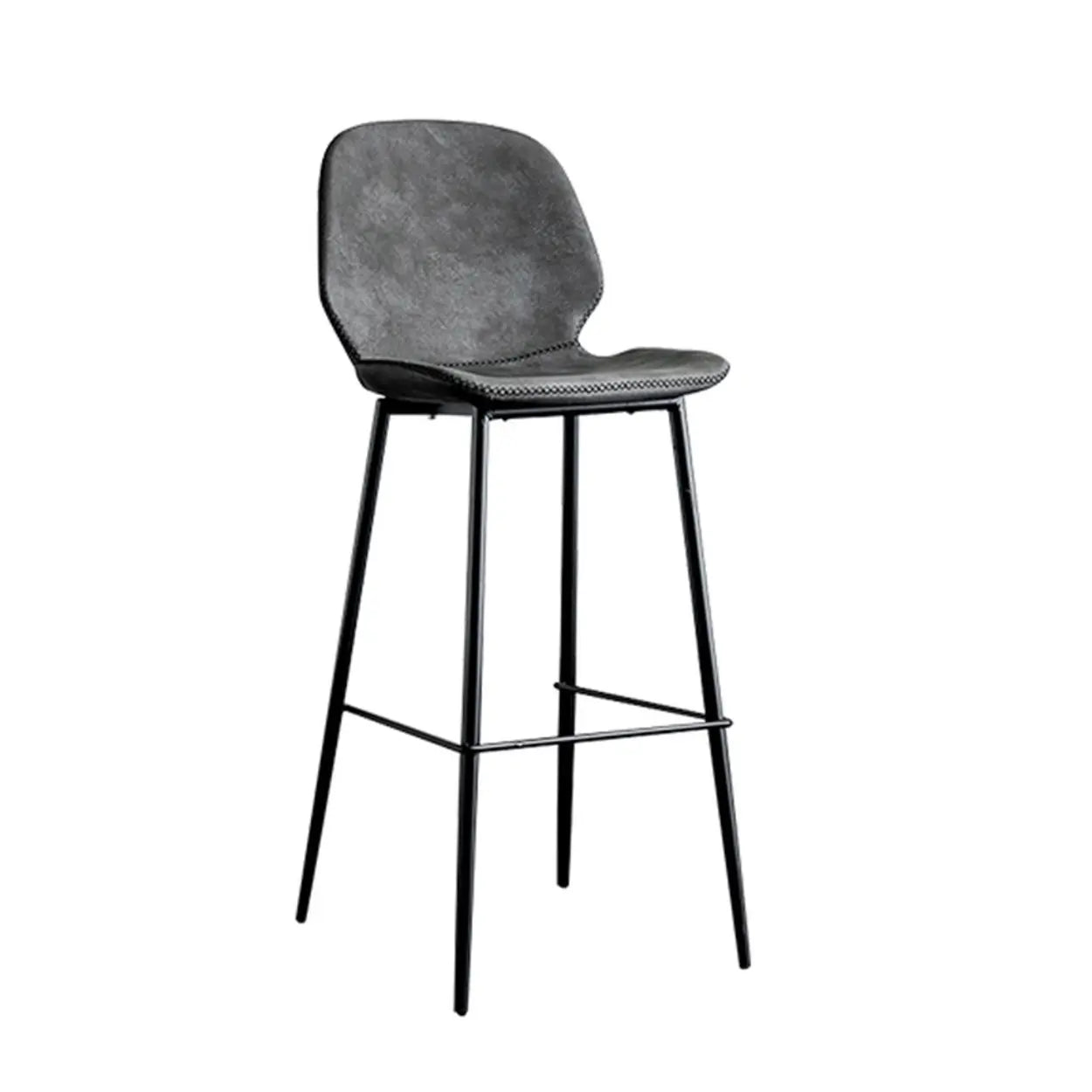 Modern White Upholstered Bar Stool with Back