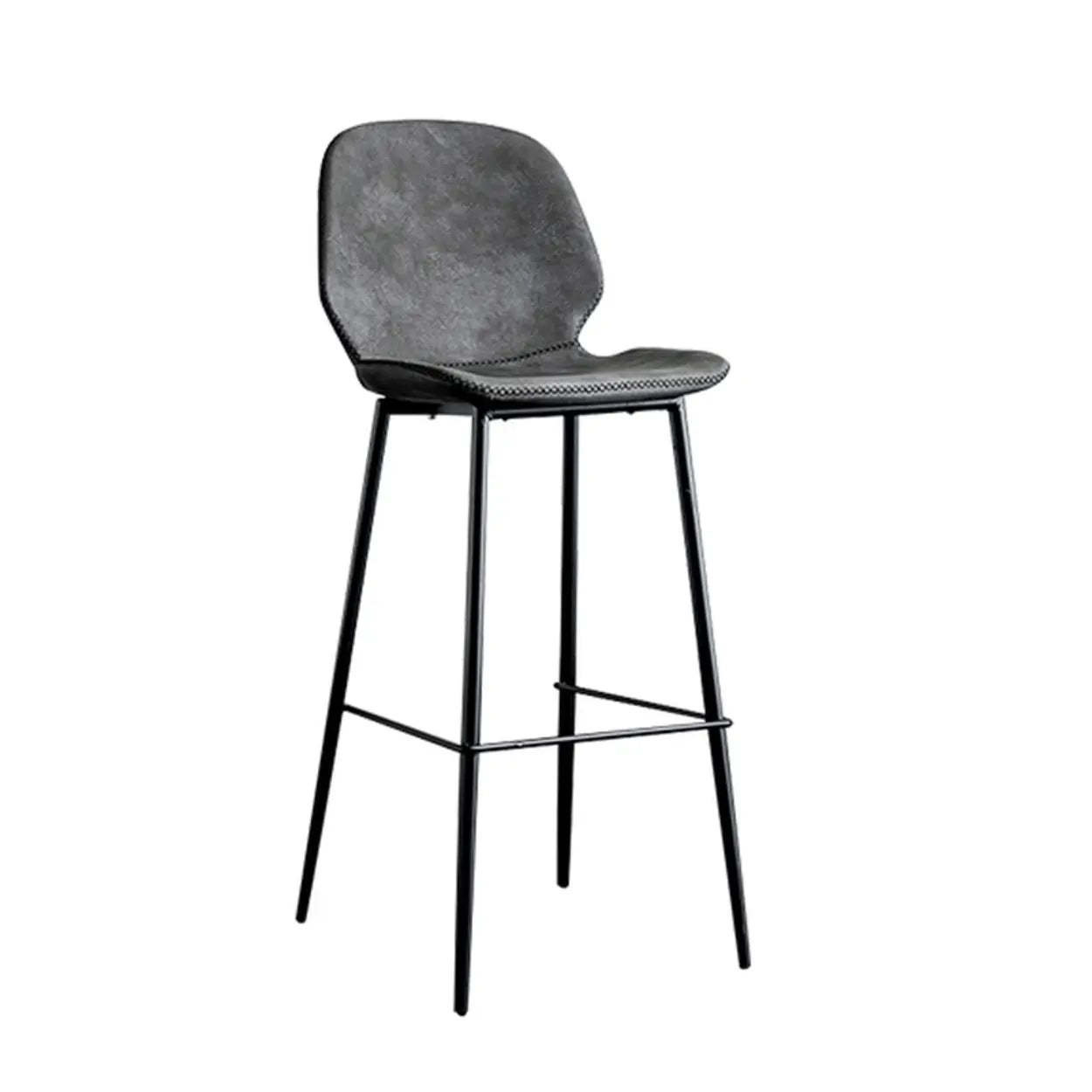 Modern White Upholstered Bar Stool with Back