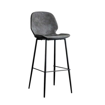 Modern White Upholstered Bar Stool with Back