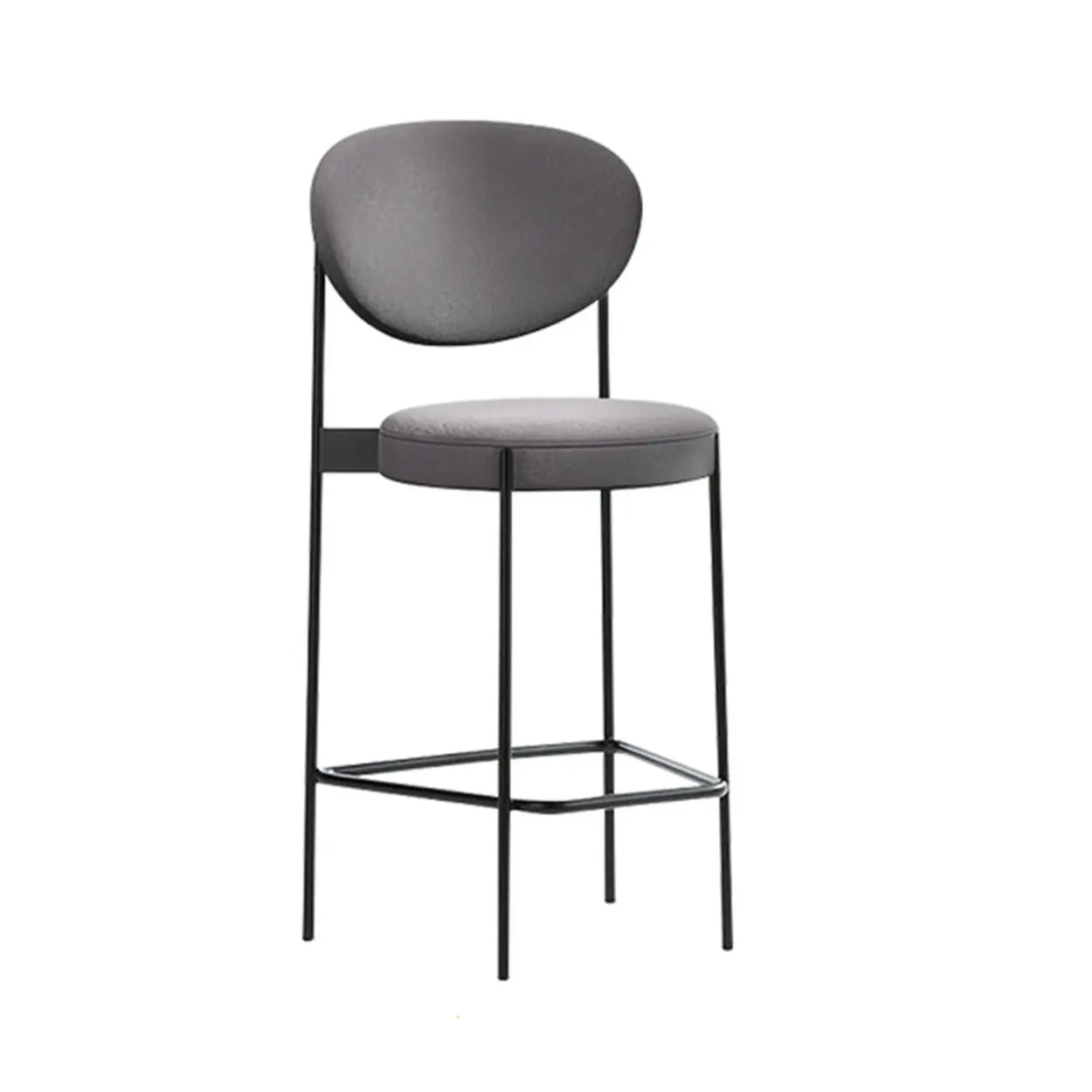 Modern White Upholstered Bar Stool with Back
