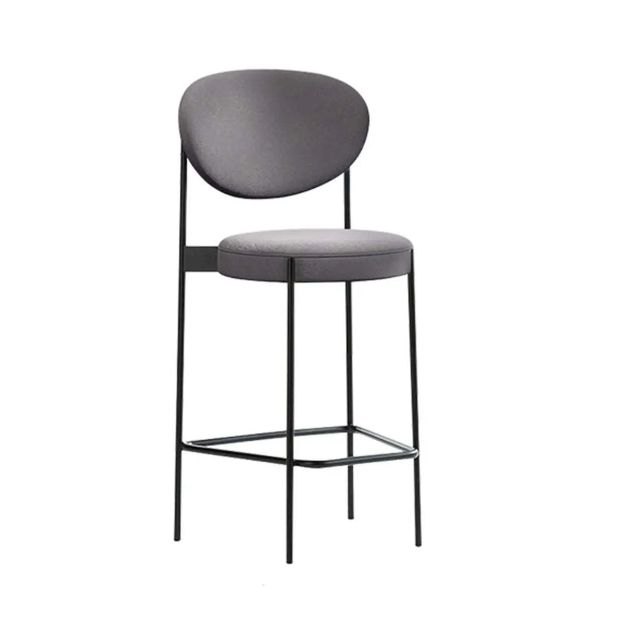 Modern White Upholstered Bar Stool with Back