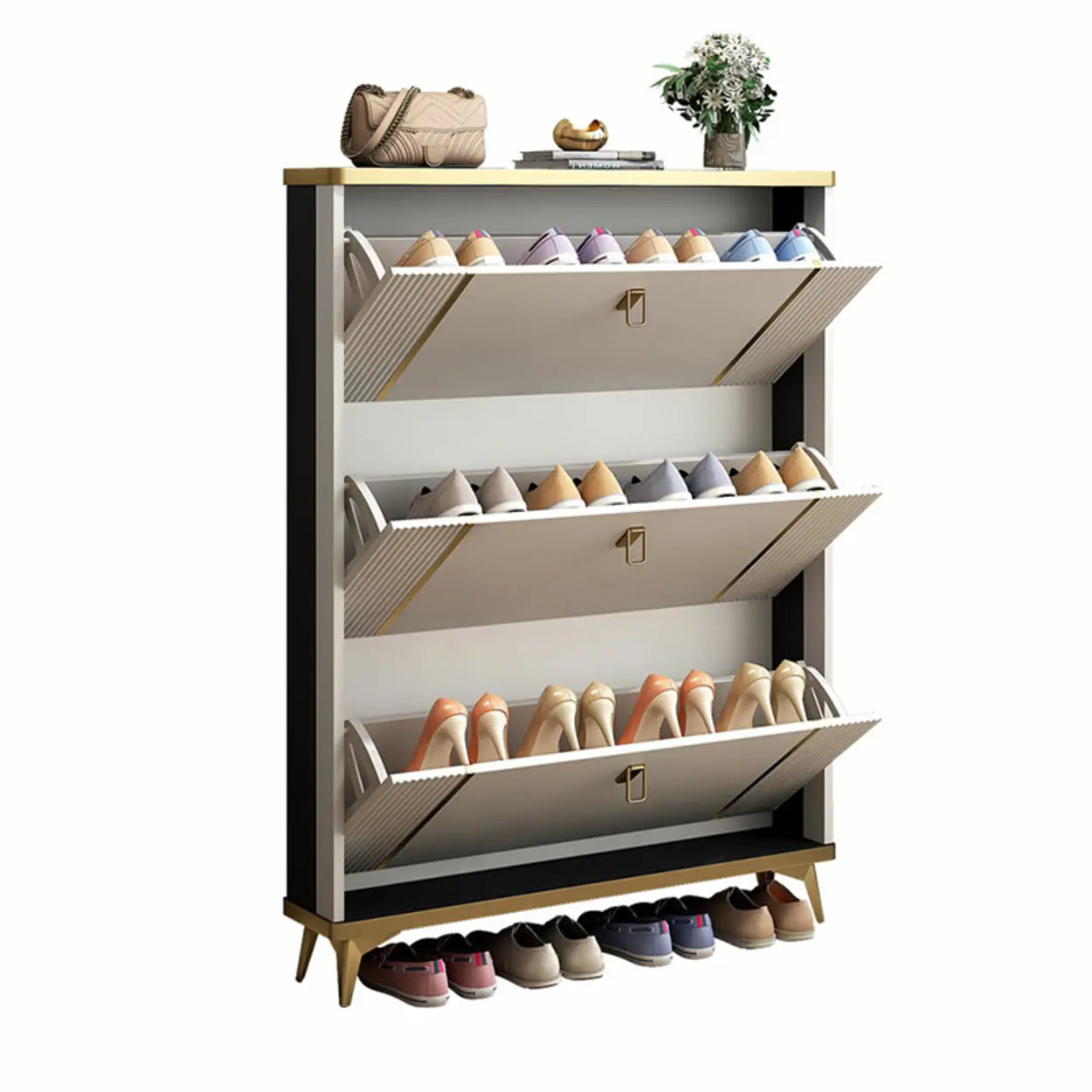 Drop-Front Shoe Storage Cabinet
