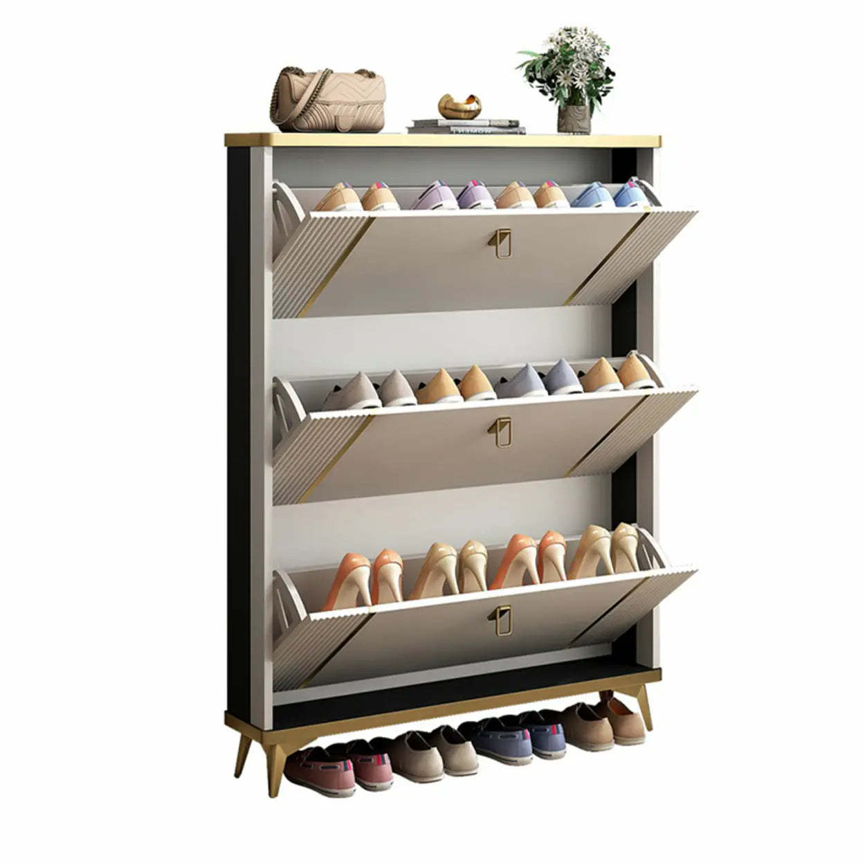 Drop-Front Shoe Storage Cabinet