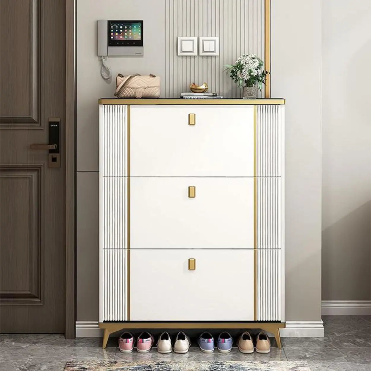 Drop-Front Shoe Storage Cabinet